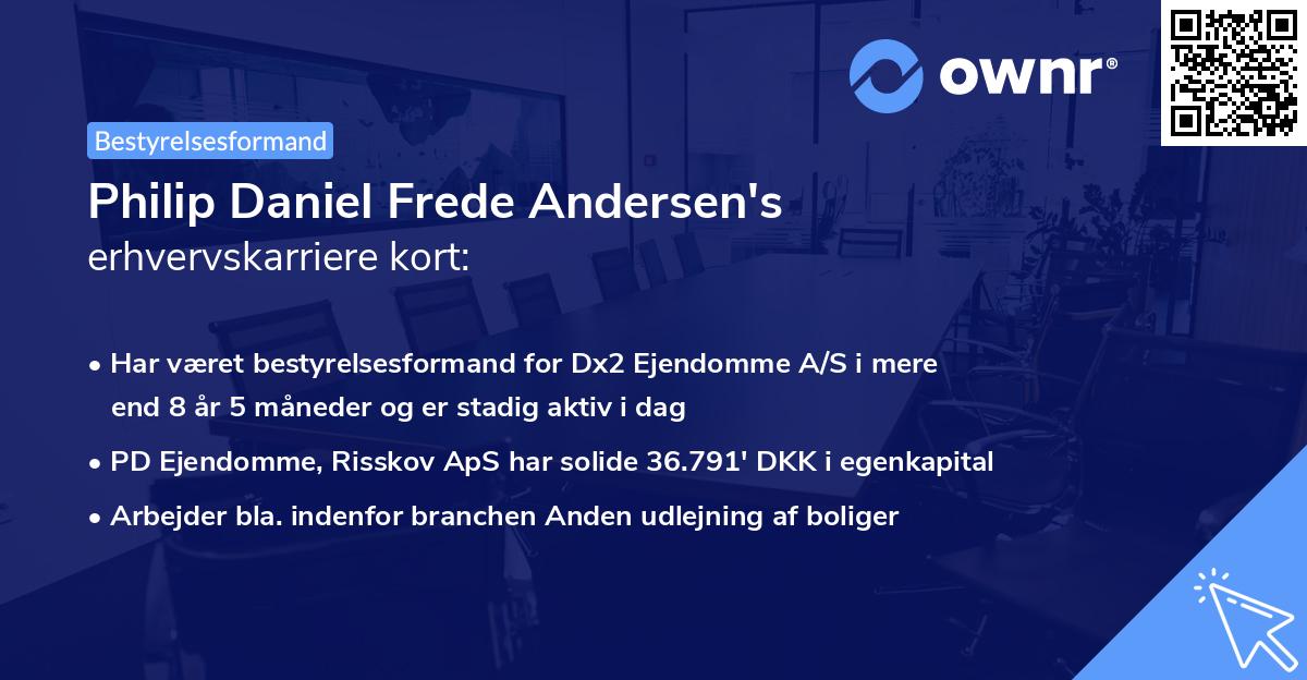 Philip Daniel Frede Andersen's erhvervskarriere kort