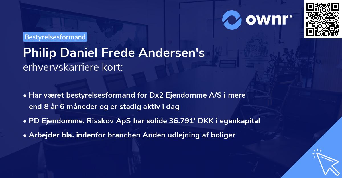 Philip Daniel Frede Andersen's erhvervskarriere kort