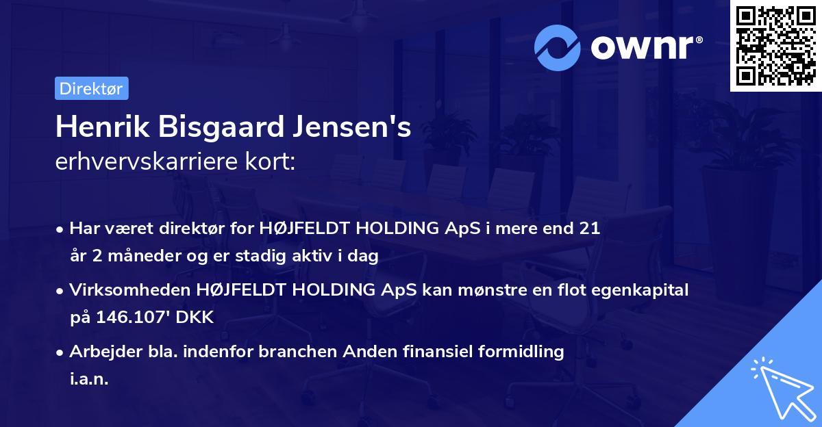 Henrik Bisgaard Jensen's erhvervskarriere kort