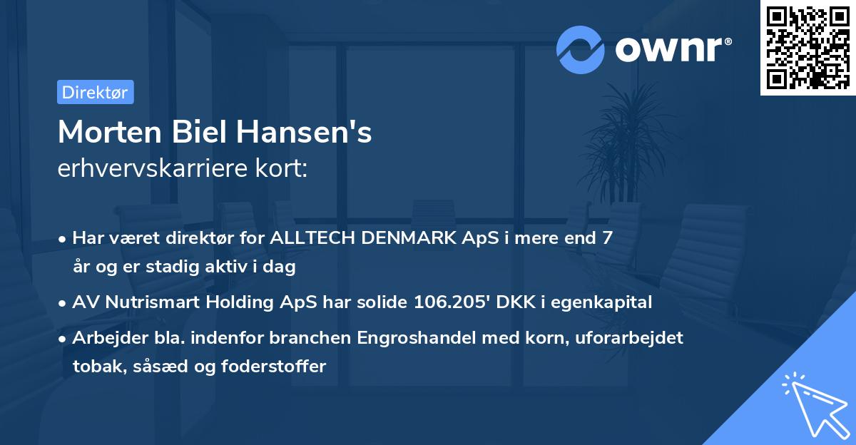 Morten Biel Hansen's erhvervskarriere kort