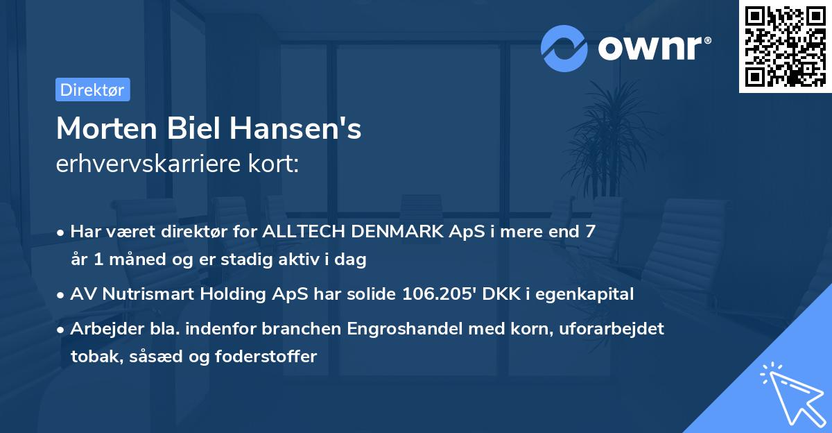 Morten Biel Hansen's erhvervskarriere kort
