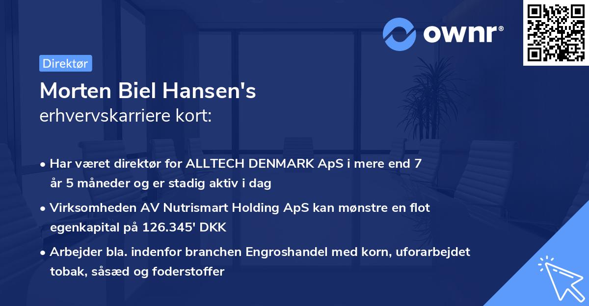 Morten Biel Hansen's erhvervskarriere kort