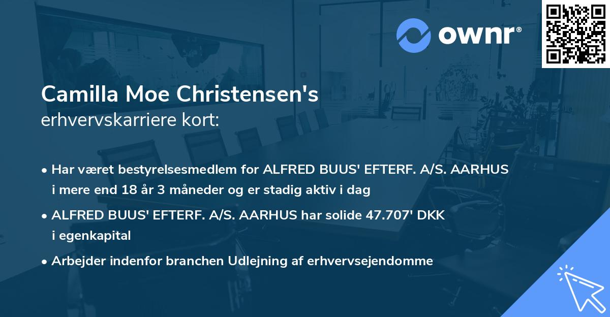 Camilla Moe Christensen's erhvervskarriere kort