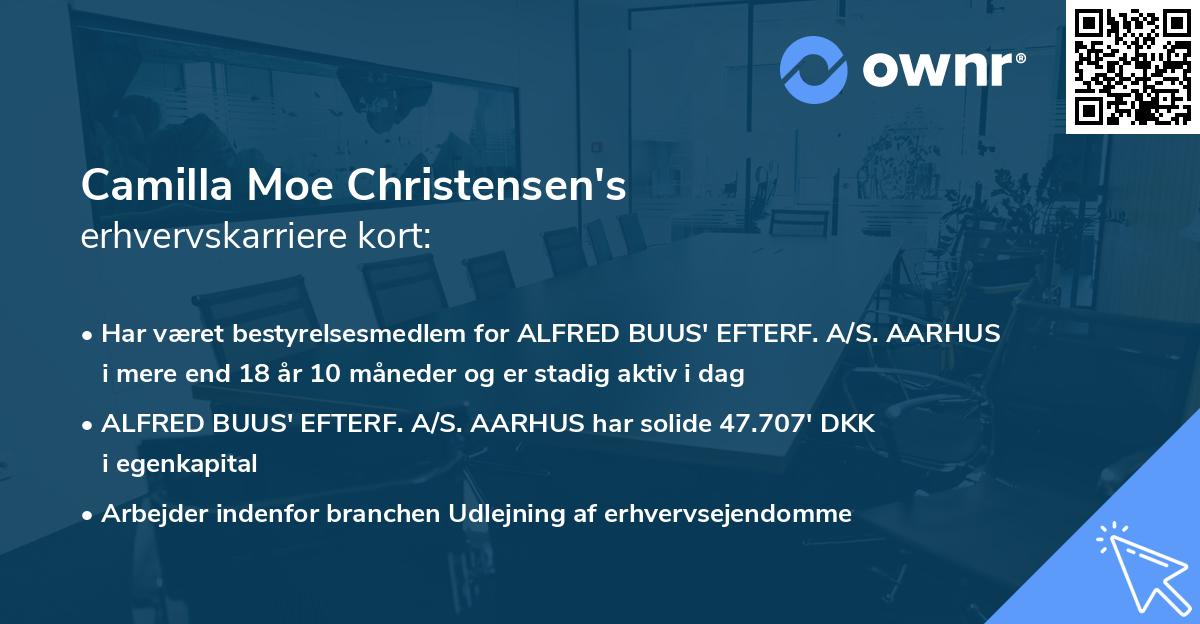 Camilla Moe Christensen's erhvervskarriere kort