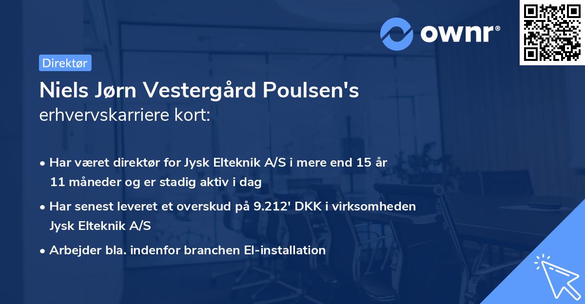 Niels Jørn Vestergård Poulsen's erhvervskarriere kort