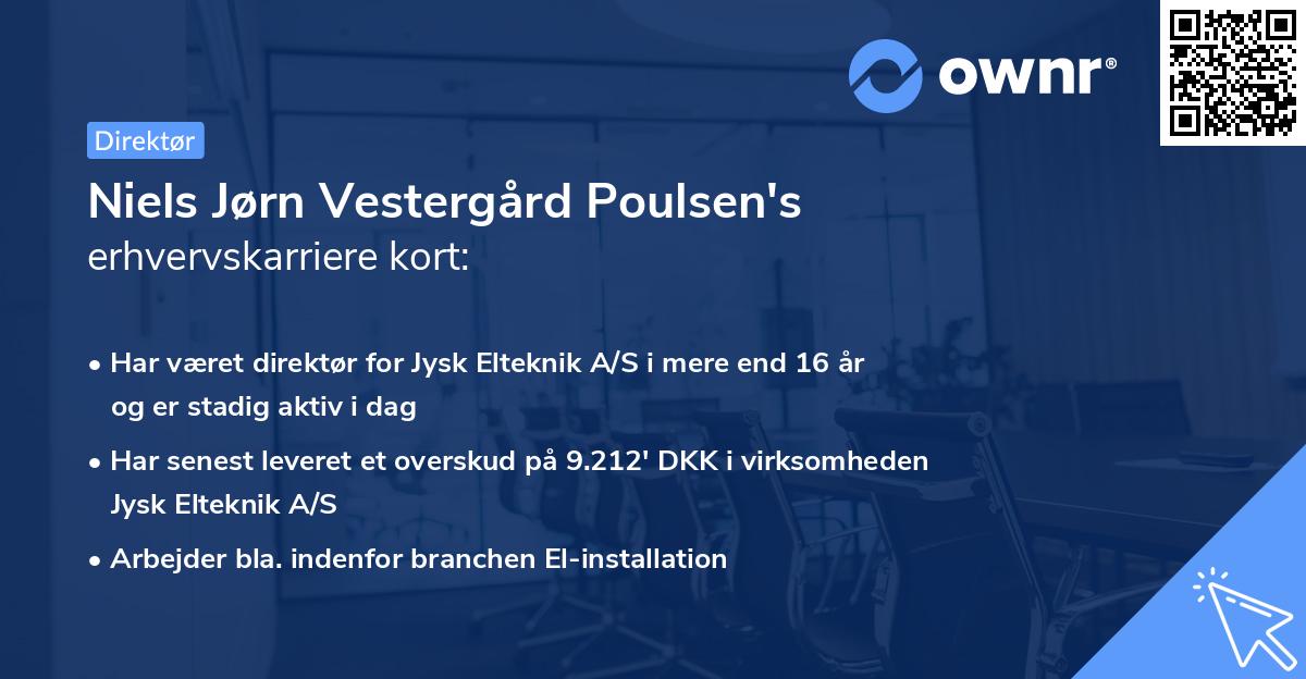 Niels Jørn Vestergård Poulsen's erhvervskarriere kort