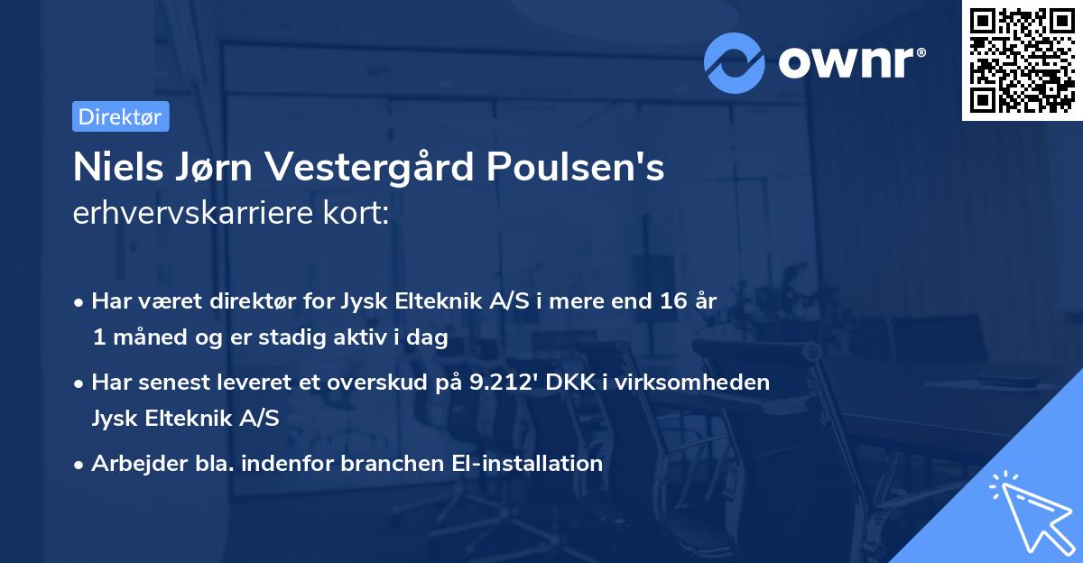 Niels Jørn Vestergård Poulsen's erhvervskarriere kort