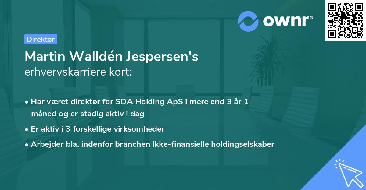 Martin Walldén Jespersen's erhvervskarriere kort