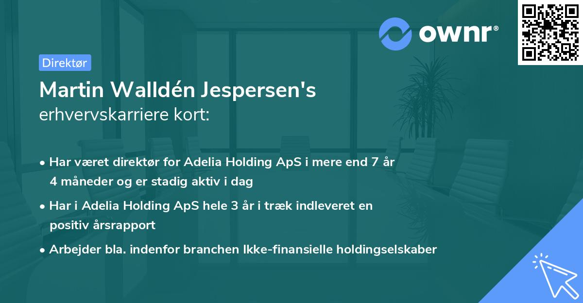 Martin Walldén Jespersen's erhvervskarriere kort
