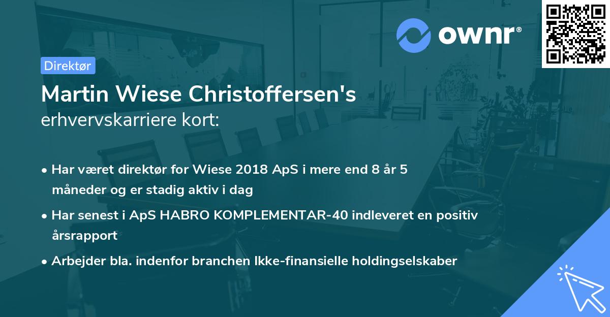 Martin Wiese Christoffersen's erhvervskarriere kort