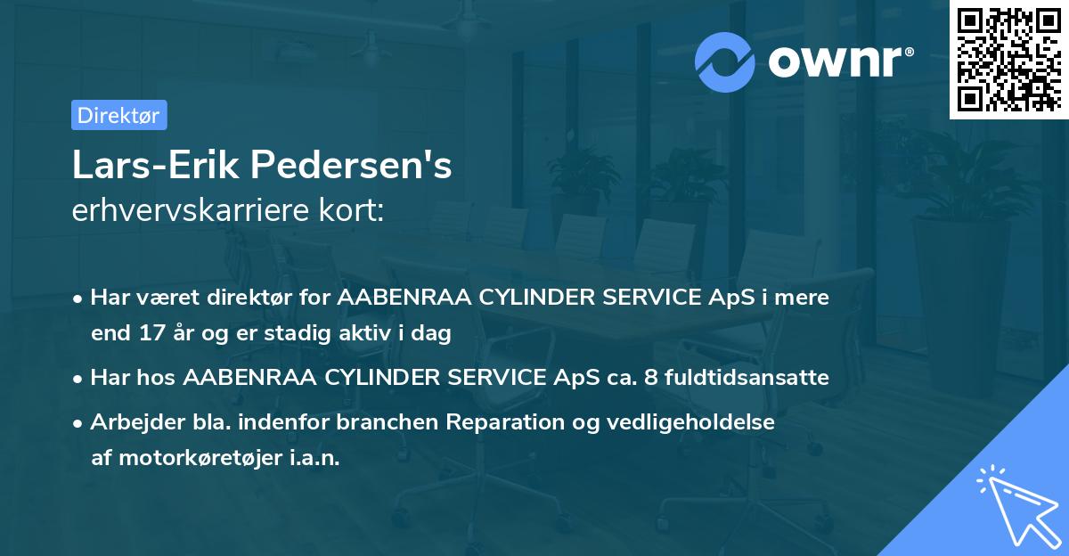 Lars-Erik Pedersen's erhvervskarriere kort