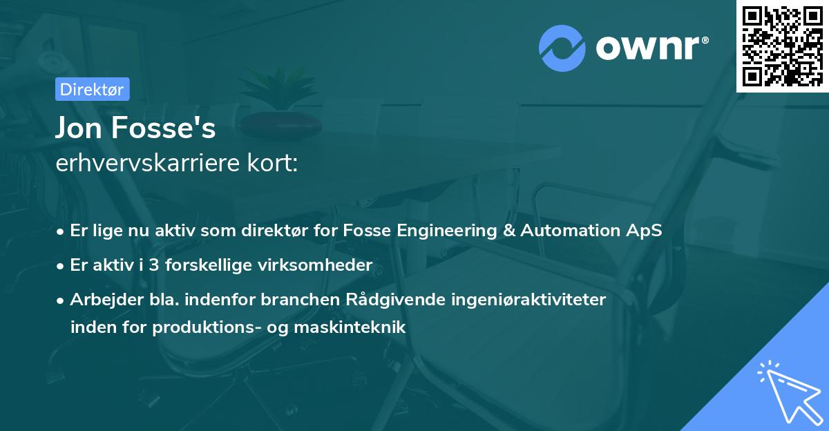 Jon Fosse's erhvervskarriere kort