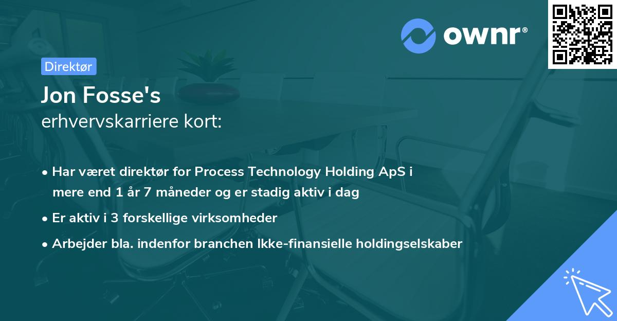 Jon Fosse's erhvervskarriere kort