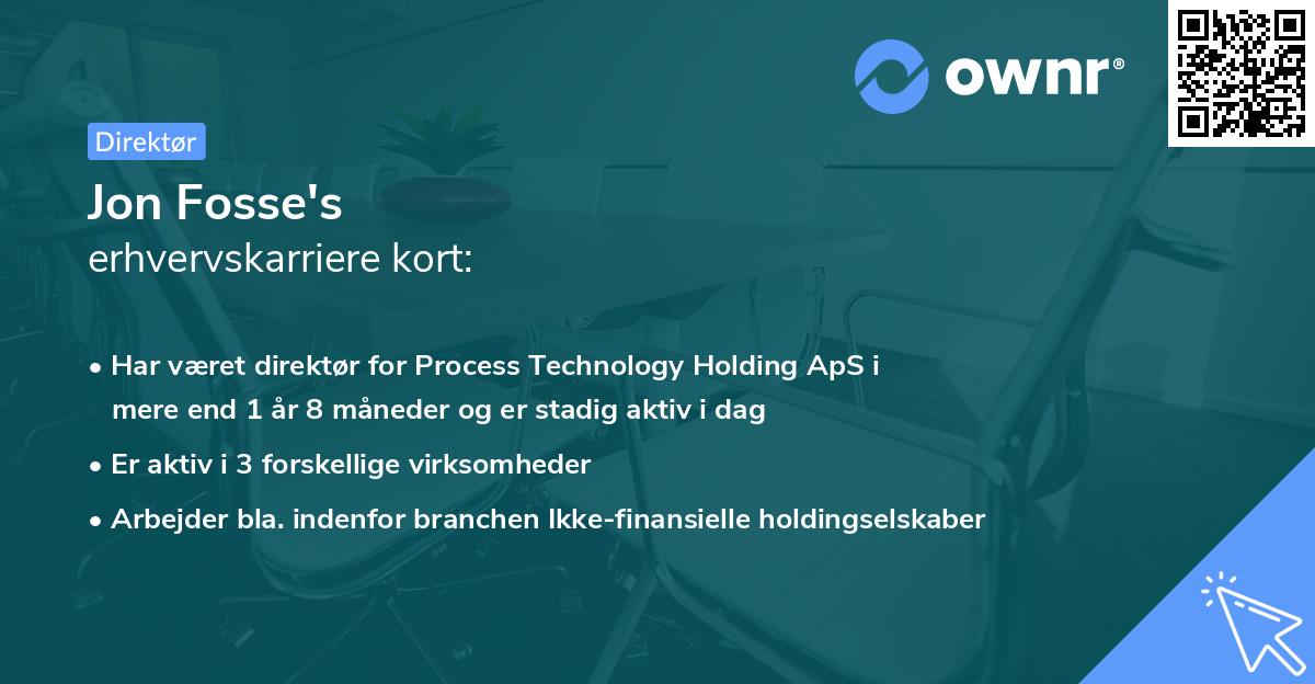 Jon Fosse's erhvervskarriere kort
