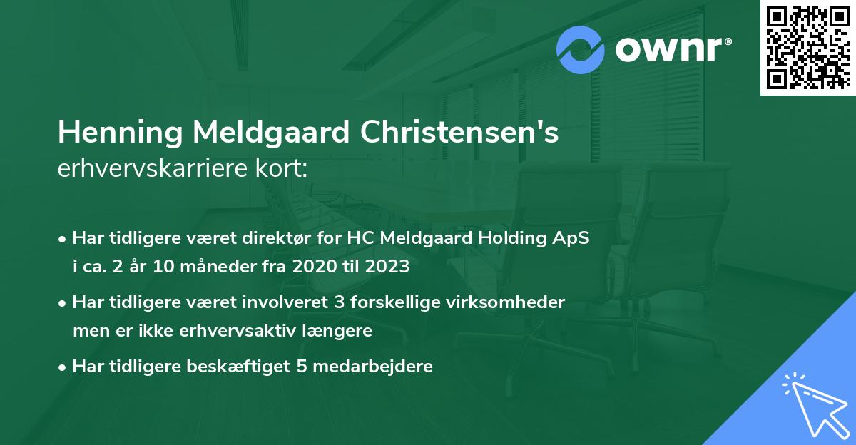 Henning Meldgaard Christensen's erhvervskarriere kort
