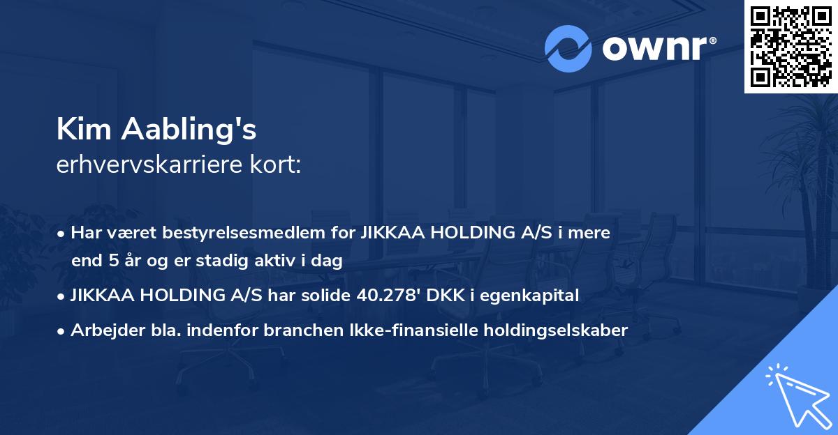 Kim Aabling's erhvervskarriere kort
