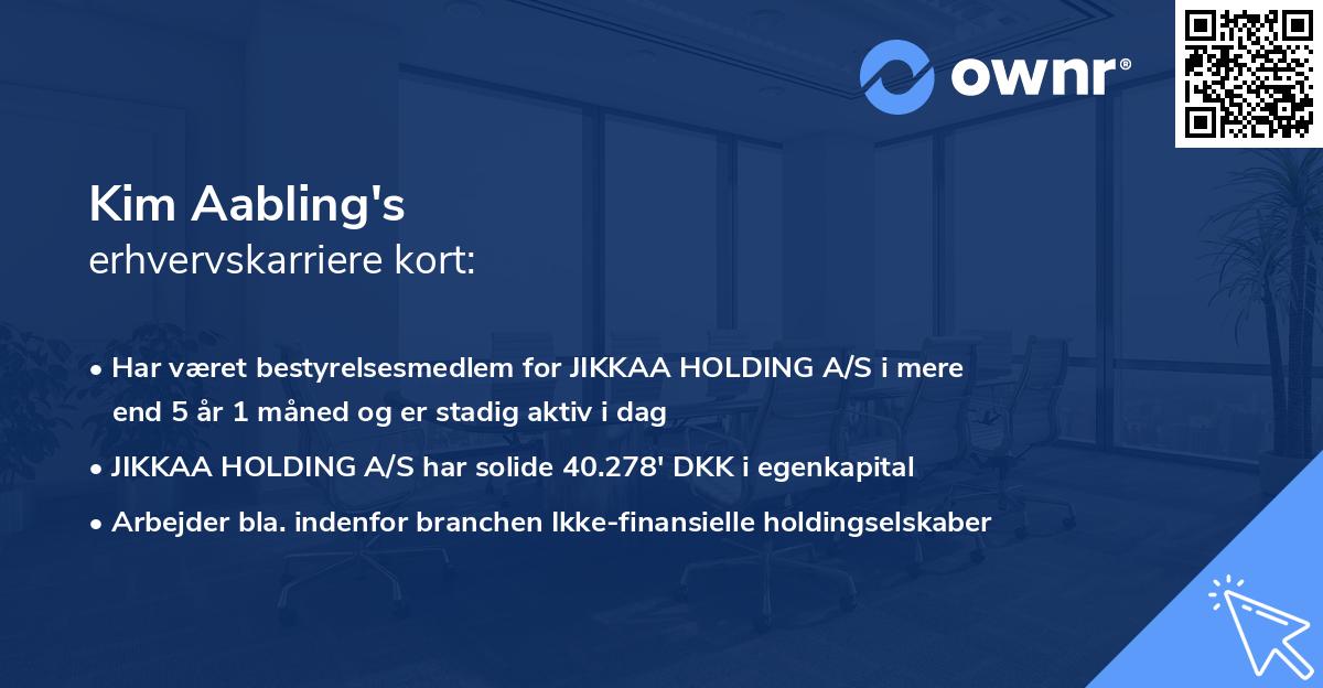 Kim Aabling's erhvervskarriere kort
