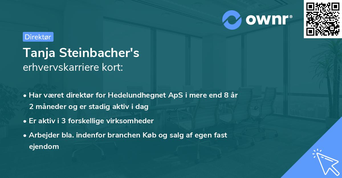 Tanja Steinbacher's erhvervskarriere kort