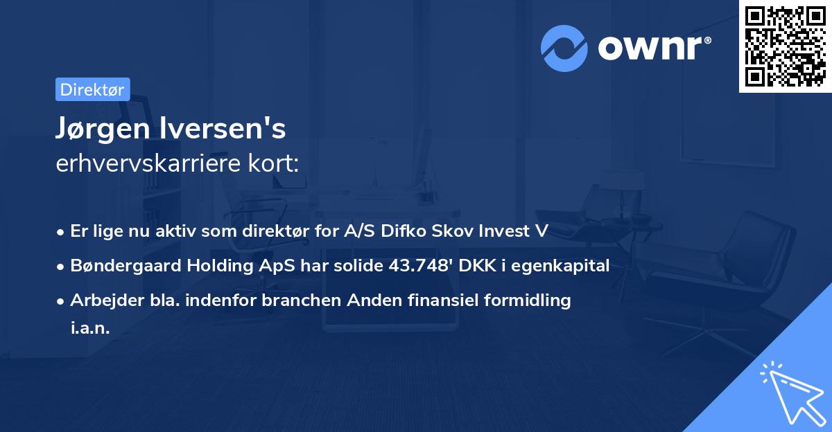 Jørgen Iversen's erhvervskarriere kort