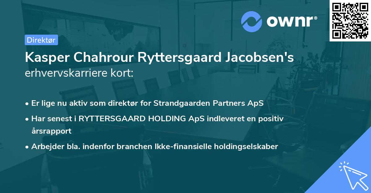 Kasper Chahrour Ryttersgaard Jacobsen's erhvervskarriere kort