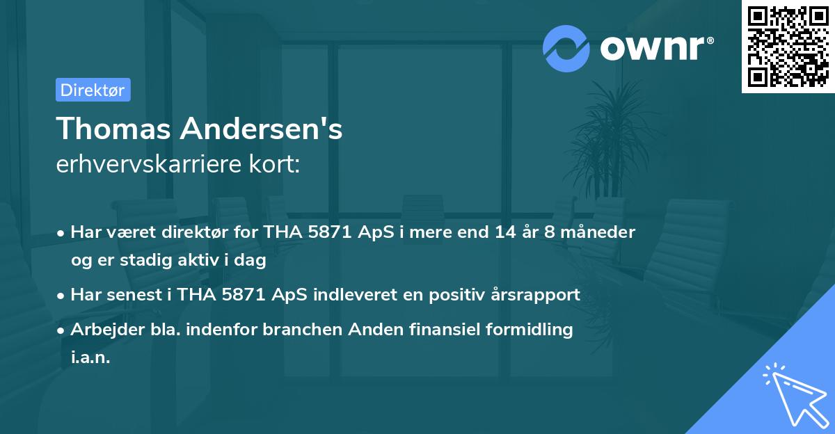Thomas Andersen's erhvervskarriere kort