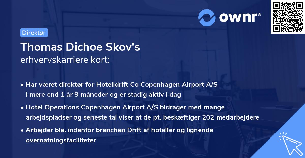 Thomas Dichoe Skov's erhvervskarriere kort