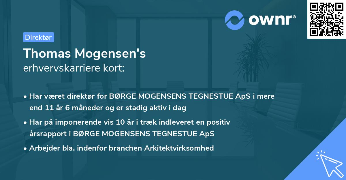 Thomas Mogensen's erhvervskarriere kort