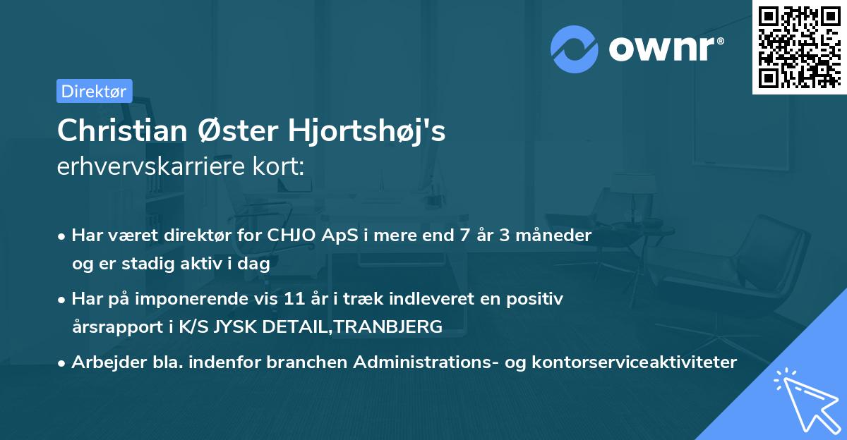 Christian Øster Hjortshøj's erhvervskarriere kort