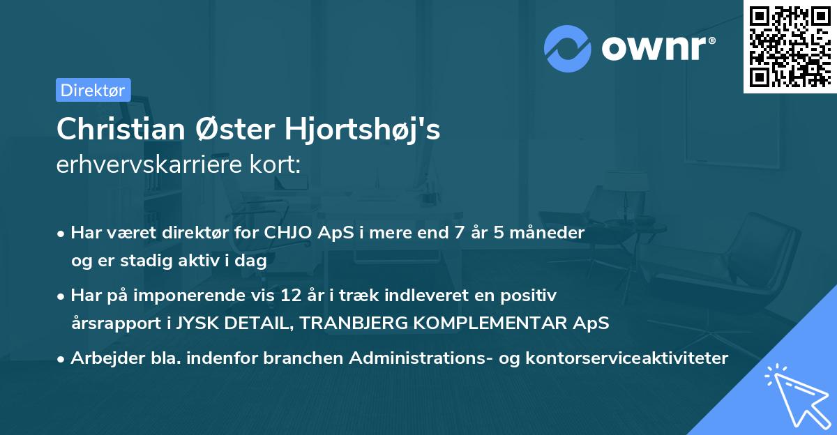 Christian Øster Hjortshøj's erhvervskarriere kort