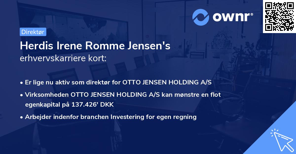 Herdis Irene Romme Jensen's erhvervskarriere kort