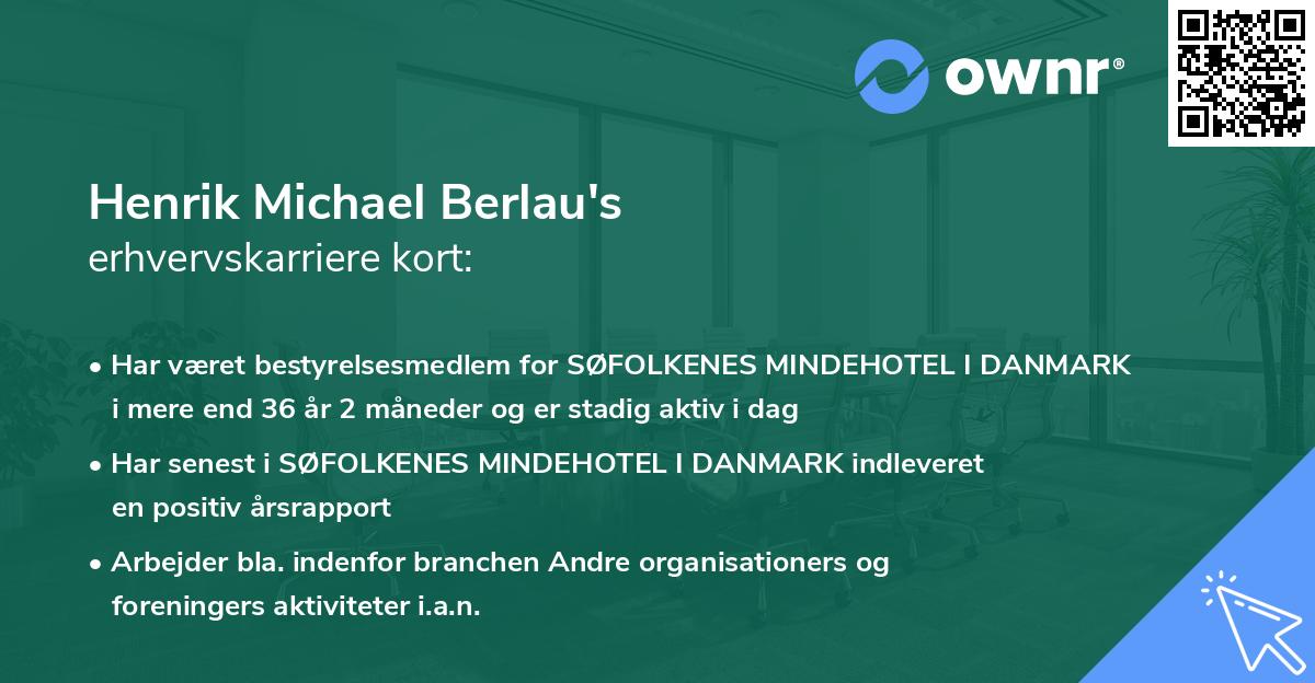 Henrik Michael Berlau's erhvervskarriere kort