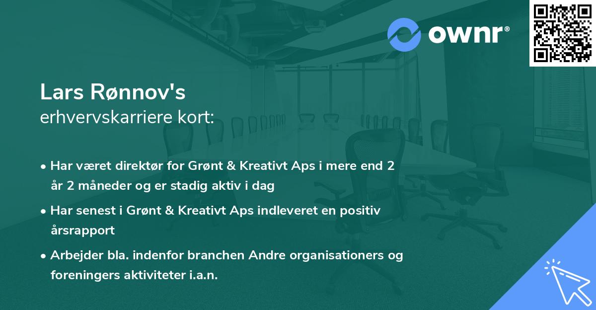 Lars Rønnov's erhvervskarriere kort