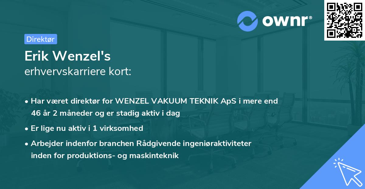 Erik Wenzel's erhvervskarriere kort