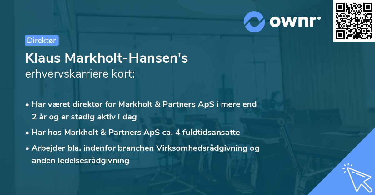 Klaus Markholt-Hansen's erhvervskarriere kort