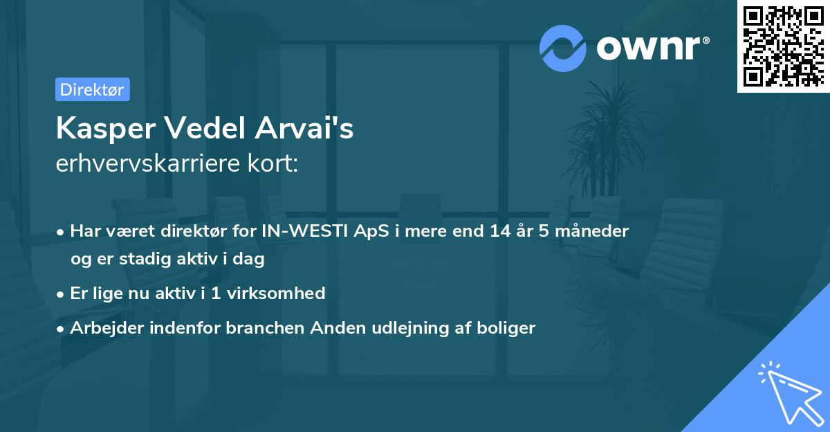 Kasper Vedel Arvai's erhvervskarriere kort