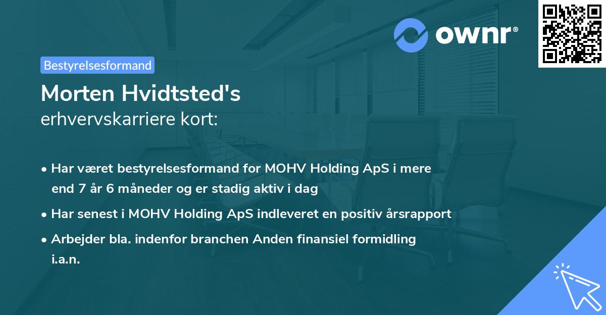 Morten Hvidtsted's erhvervskarriere kort