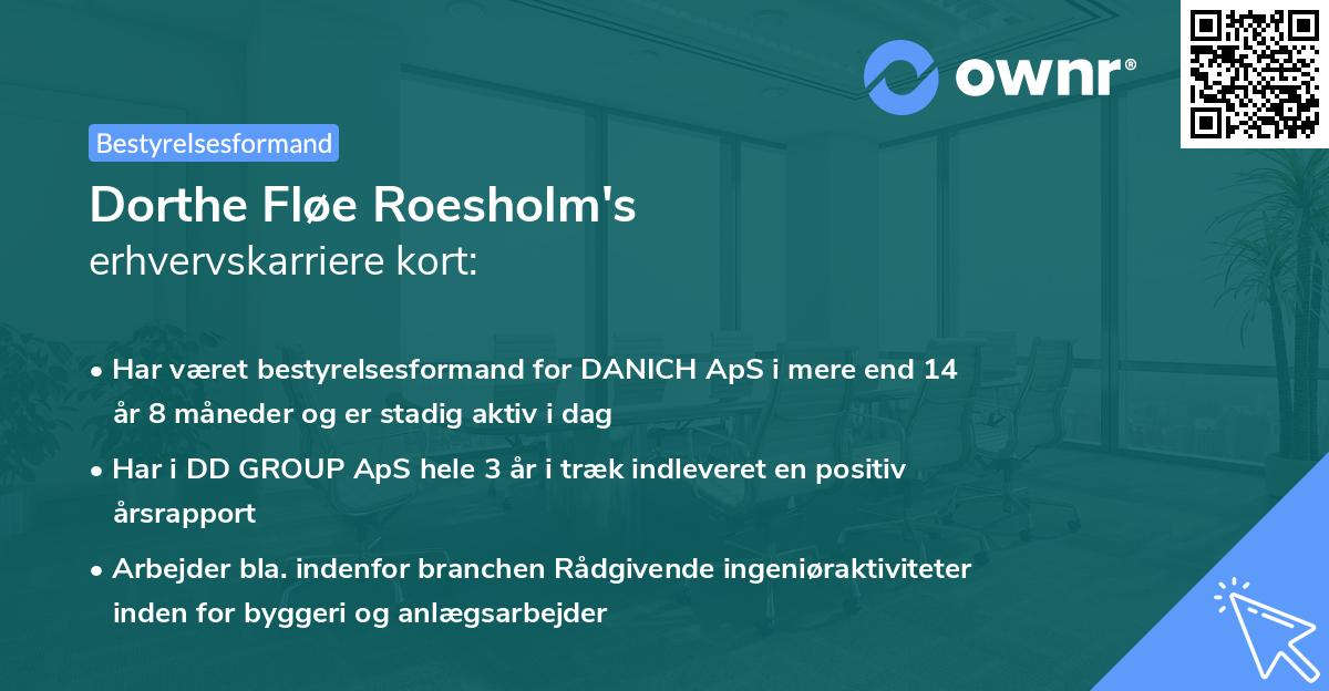 Dorthe Fløe Roesholm's erhvervskarriere kort