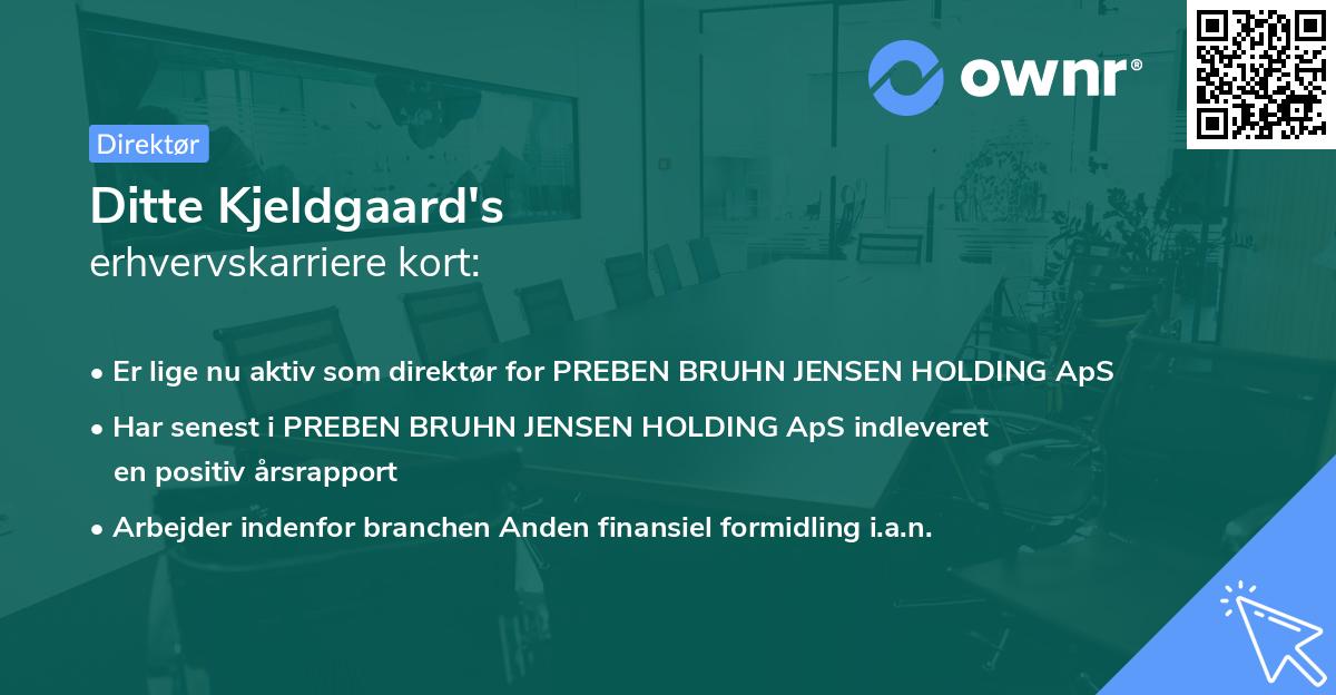 Ditte Kjeldgaard's erhvervskarriere kort