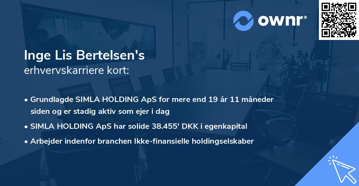 Inge Lis Bertelsen's erhvervskarriere kort