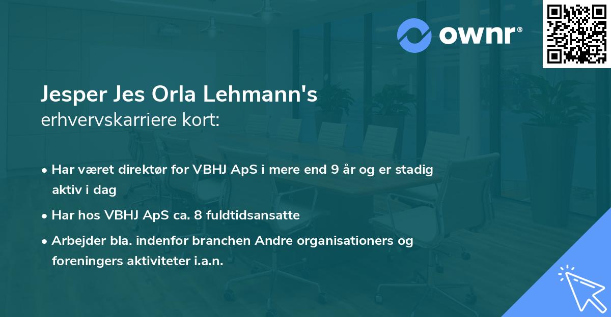 Jesper Jes Orla Lehmann's erhvervskarriere kort