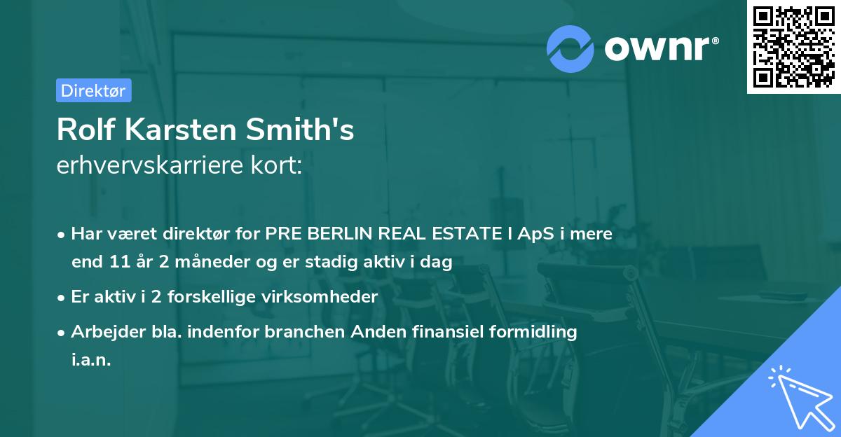 Rolf Karsten Smith's erhvervskarriere kort