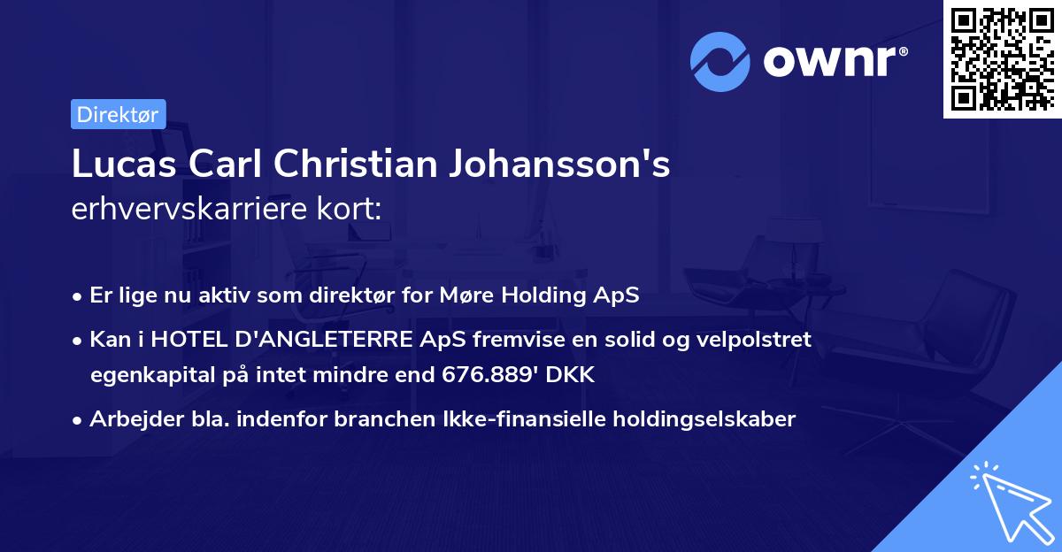 Lucas Carl Christian Johansson's erhvervskarriere kort