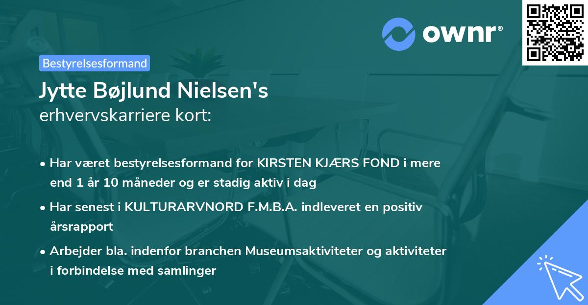 Jytte Bøjlund Nielsen's erhvervskarriere kort