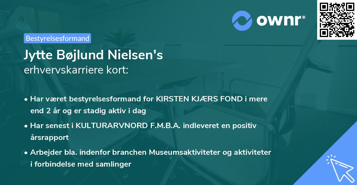 Jytte Bøjlund Nielsen's erhvervskarriere kort