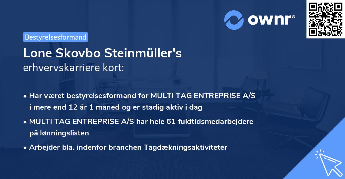 Lone Skovbo Steinmüller's erhvervskarriere kort