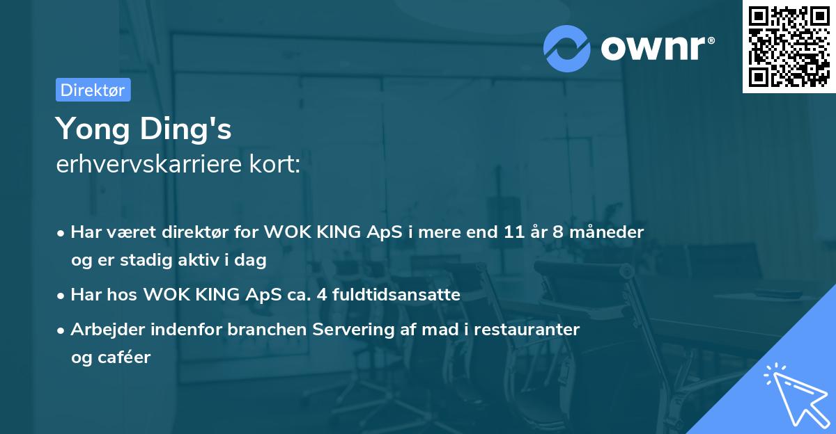 Yong Ding's erhvervskarriere kort