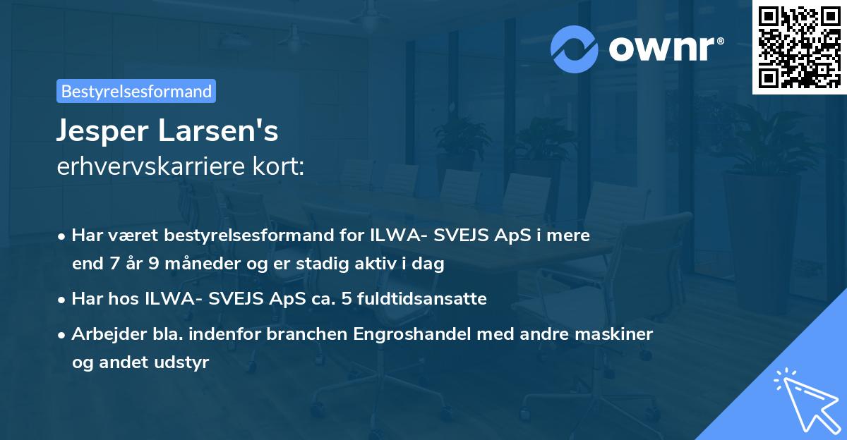 Jesper Larsen's erhvervskarriere kort