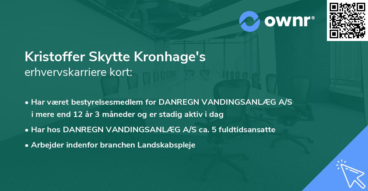 Kristoffer Skytte Kronhage's erhvervskarriere kort