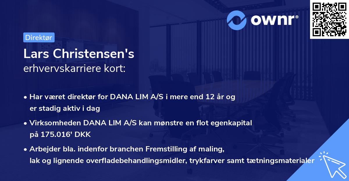 Lars Christensen's erhvervskarriere kort