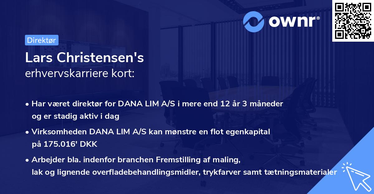 Lars Christensen's erhvervskarriere kort